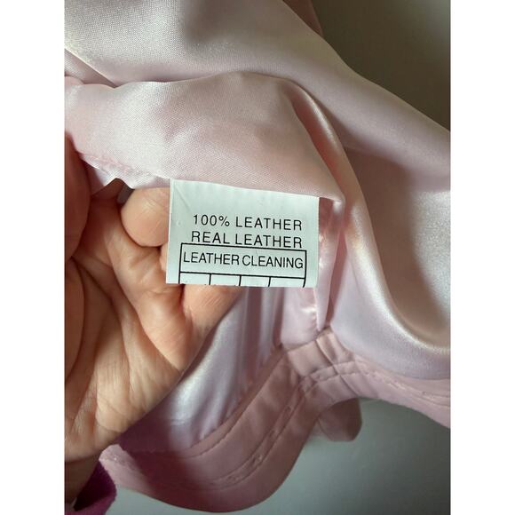 VTG Signature Gordon & James Pink Fringe Studded Rhinestone Wstrn Leather Jacket - Picture 11 of 16